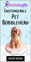 Bobblegifts customizable pet bobblehead.  Affiliated with SpookyMrsGreen.com pagan lifestyle blog.