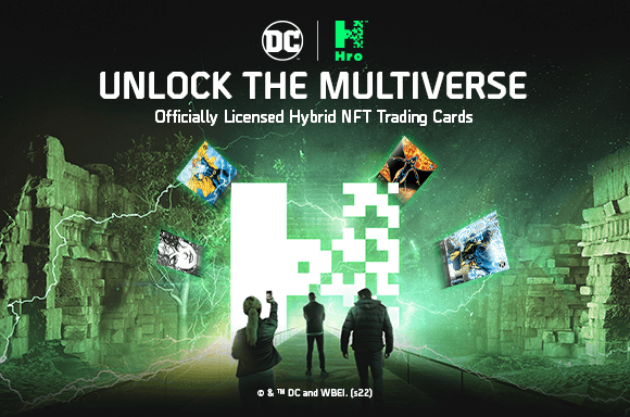 Cyber image of people entering the multiverse. Text reads, “Unlock the Multiverse with Zavvi UK: Officially Licensed Hybrid NFT Trading Cards.” Zavvi affiliated with SpookyMrsGreen.com mindful parenting and modern pagan lifestyle blog.