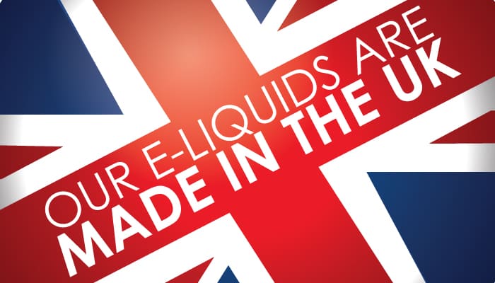 Image of a UK union flag. Text reads, “Our e-liquids are made in the UK.” SMOKO E-Cigarettes affiliated with SpookyMrsGreen.com mindful parenting and modern pagan lifestyle blog.